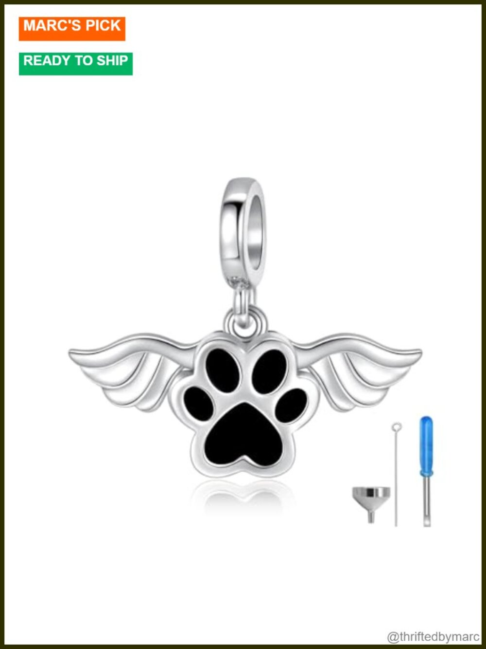 Sterling Silver Cremation Urn Charm for Ashes Memorial Jewelry